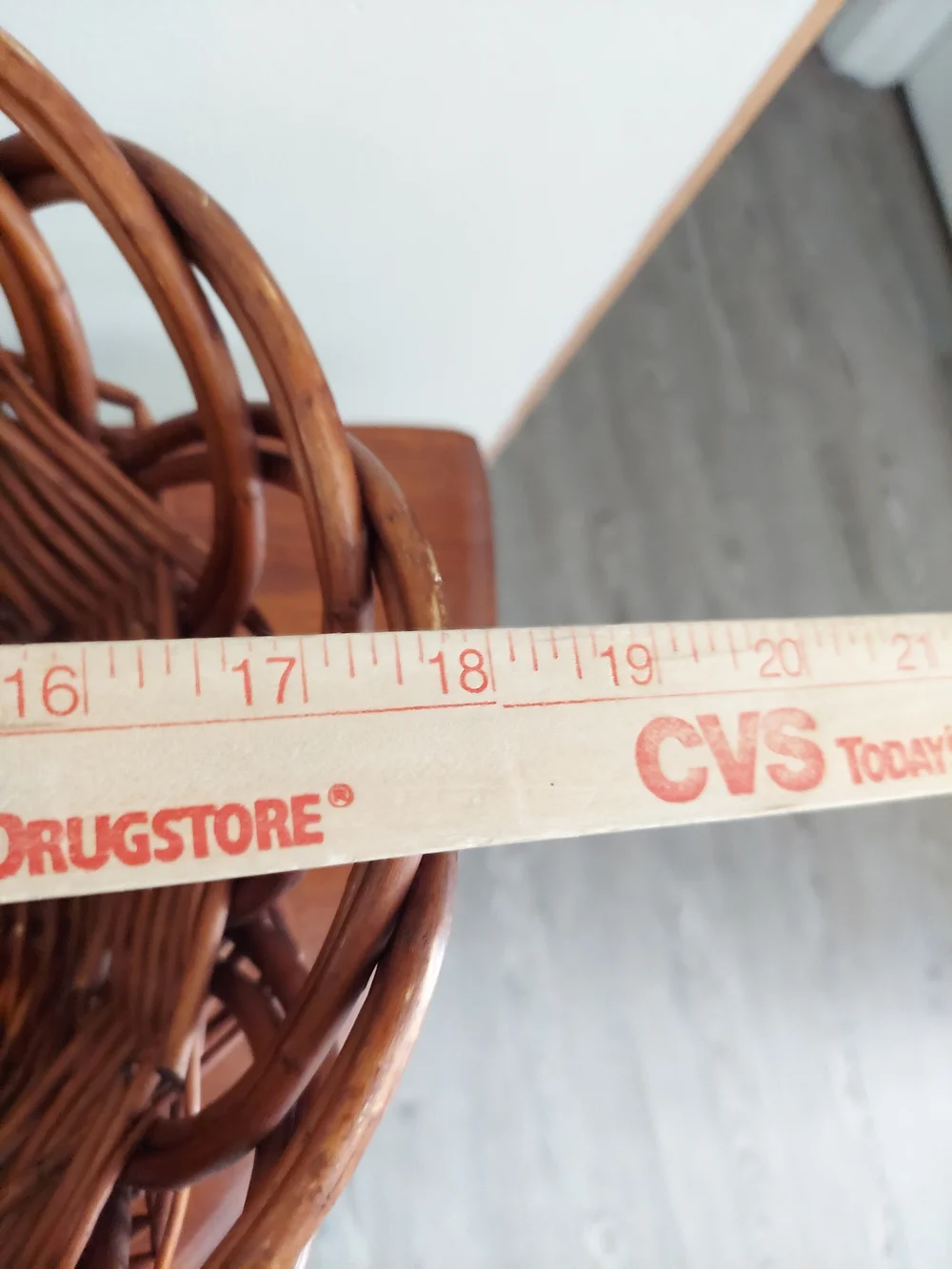 Vintage Oval Rustic Wicker Basket.  18